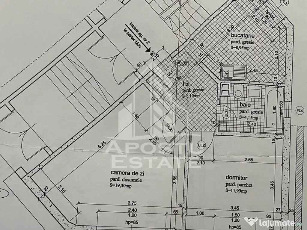 Apartament cu 2 camere, decomandat, parter inalt,centrala... 
