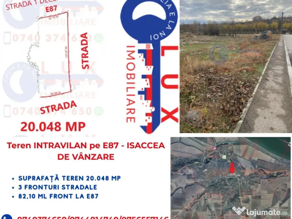 ID 7743 Teren INTRAVILAN pe E87 - ISACCEA