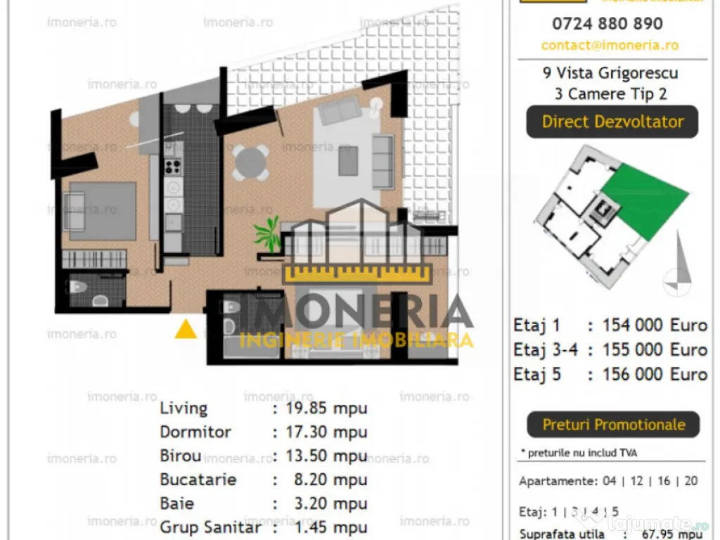 9 Vista Grigorescu - Direct Dezvoltator - 300 m metrou N. Gr