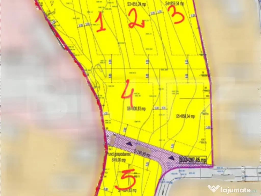 Teren intravilan cu PUZ aprobat, 855 mp, in Faget