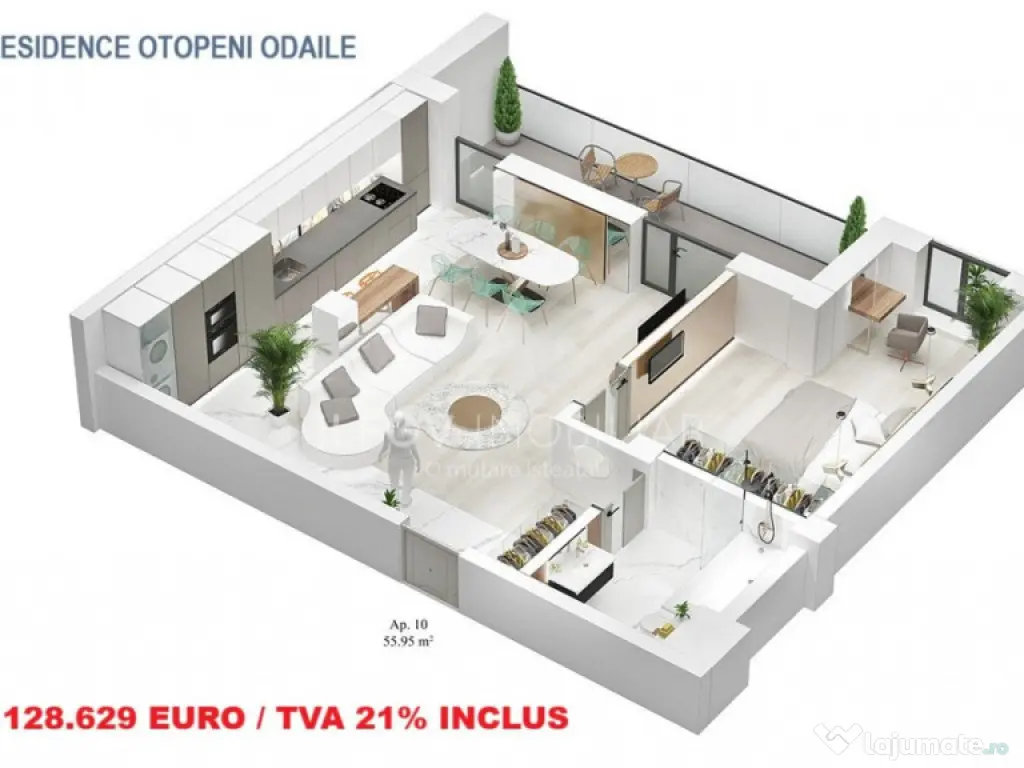 Apartamente cu 2 camere cu terasa, lift, langa parc 1 Mai 