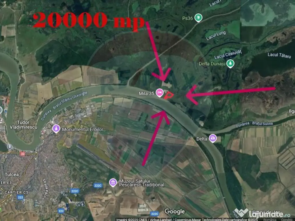 Teren 20,000mp Tulcea / Delta Dunarii 