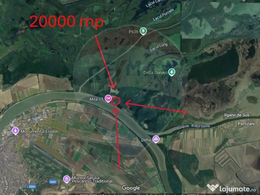 Teren 20,000mp Tulcea / Delta Dunarii 