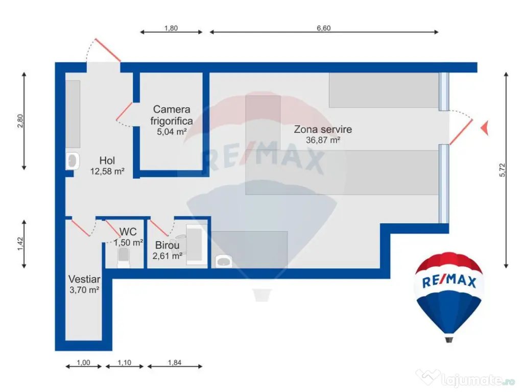 Spațiu comercial de închiriat 61,80mp, în zona Bdul Dacia 