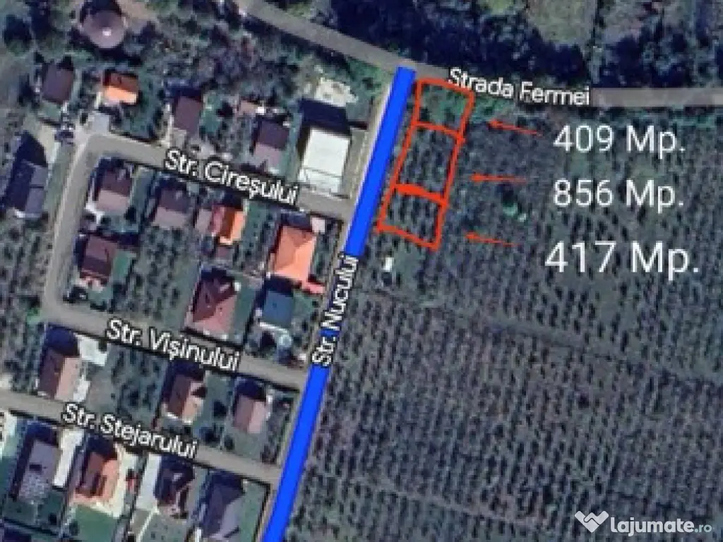 De vânzare terenuri intravilane pe strada Nucului în Sfântu Gheorghe
