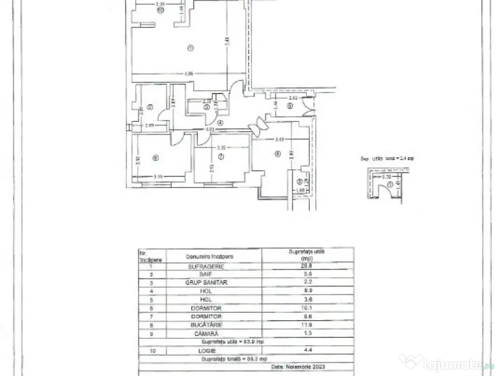 Republicii - Caraiman 3 camere 88 mp etaj 2 