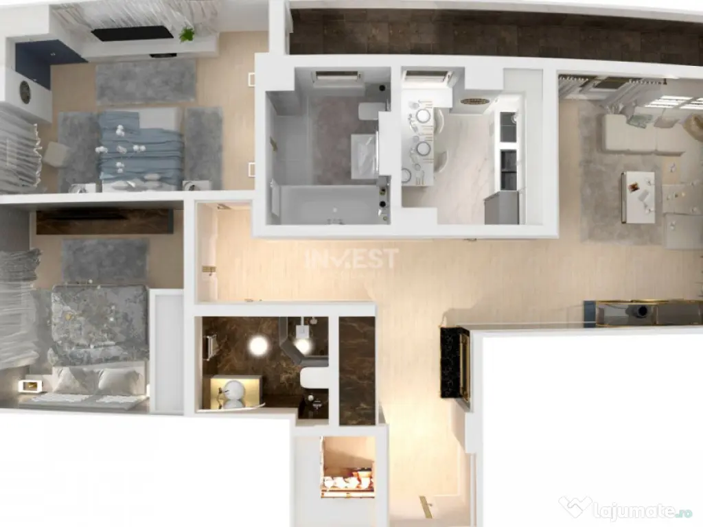 APARTAMENT CU 3 CAMERE DECOMANDAT 88 MP, finalizat si intab