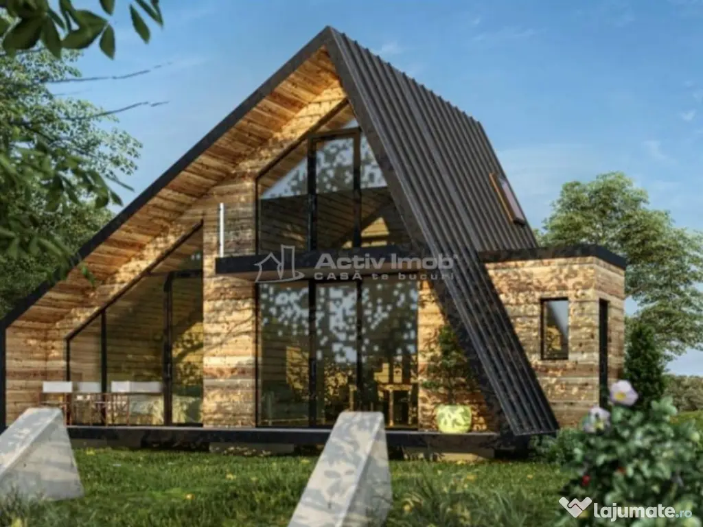 Casa pe Structura Lemn si Panouri SIP 