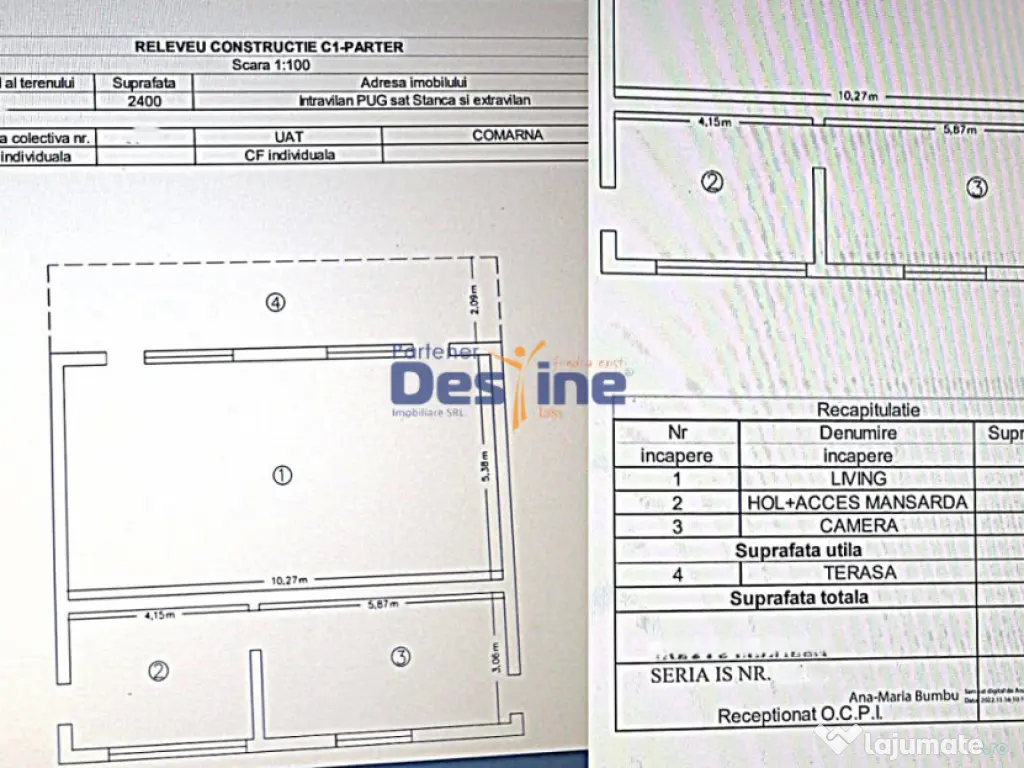 Investiție, Casă 170 mp cu 2400 mp teren cu IAZ la asfalt 