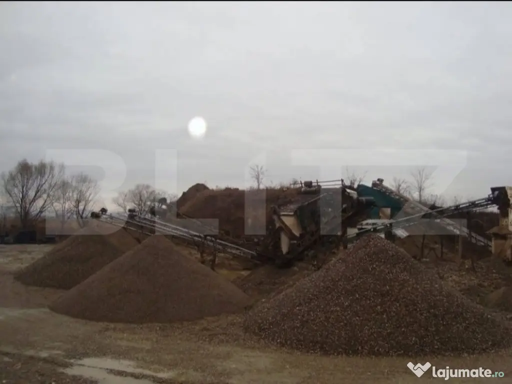 Balastiera functionala,utilaje,hala,6 hectare de teren,zona