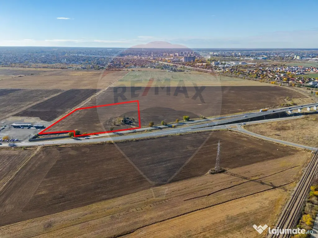 Teren intravilan 13.482 mp pe Centura Nord Arad, front 188 m 