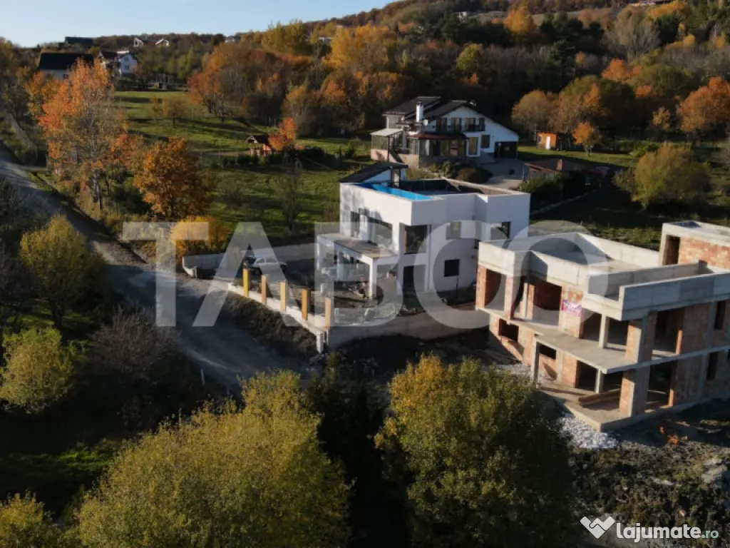 Vila premium Cisnadioara – panorama, piscina infinity, ter