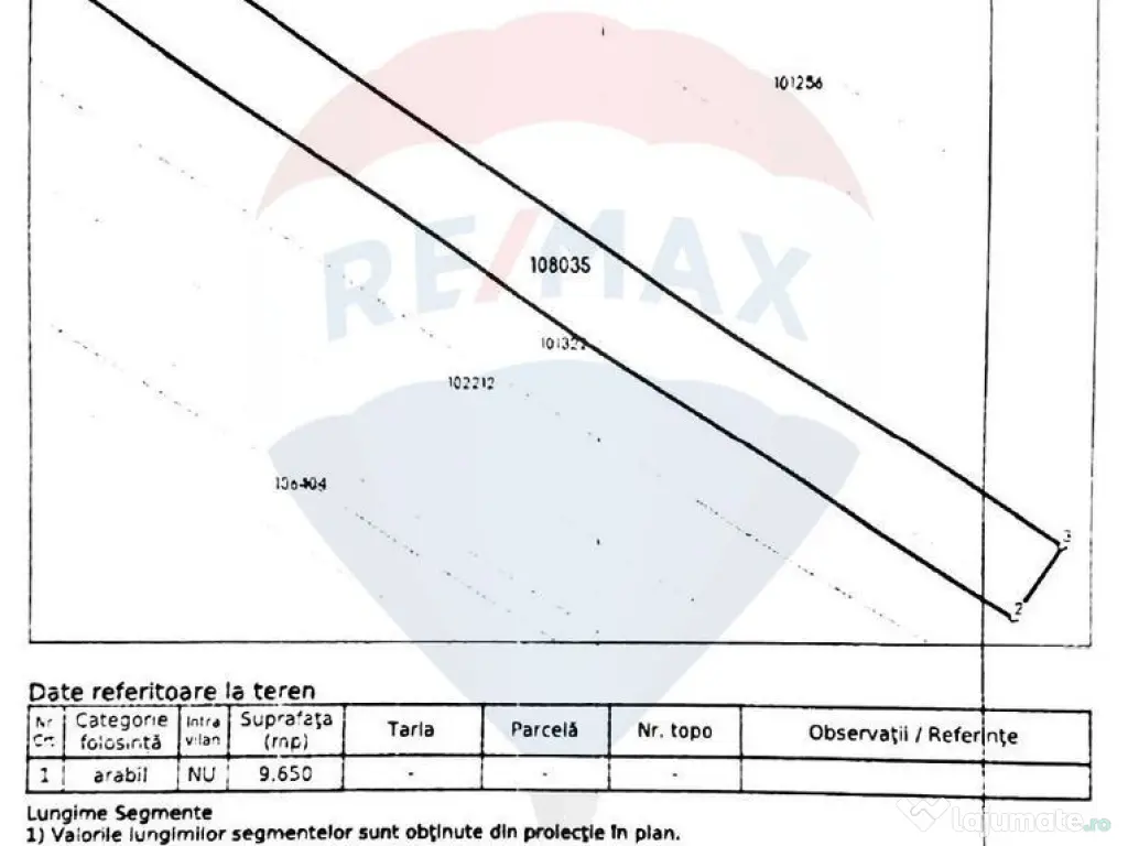 Teren extravilan arabil, 9650 mp, Cristian
