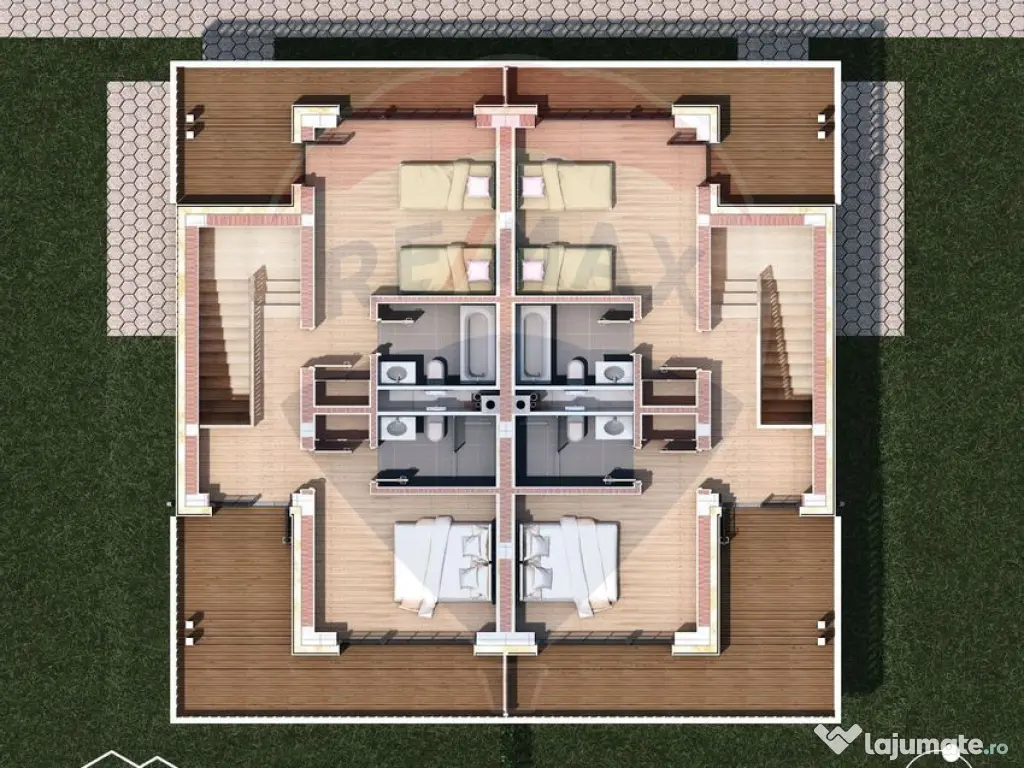 Teren 1600 mp cu proiect & autorizație, Chalet Duplex R?... 