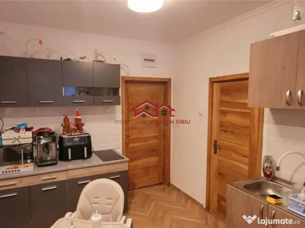 Apartament spatios la casa cu gradina,Cisnadie,comision 0 