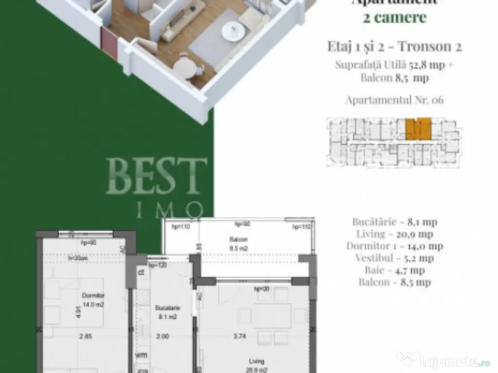 2 camere premium – Design modern, finisaje de calitate 