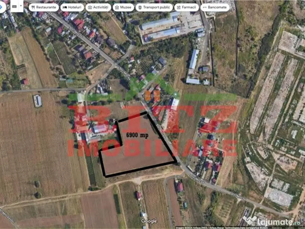Teren intravilan 6900 mp D=65 ml, pretabil cartier rezidenti 