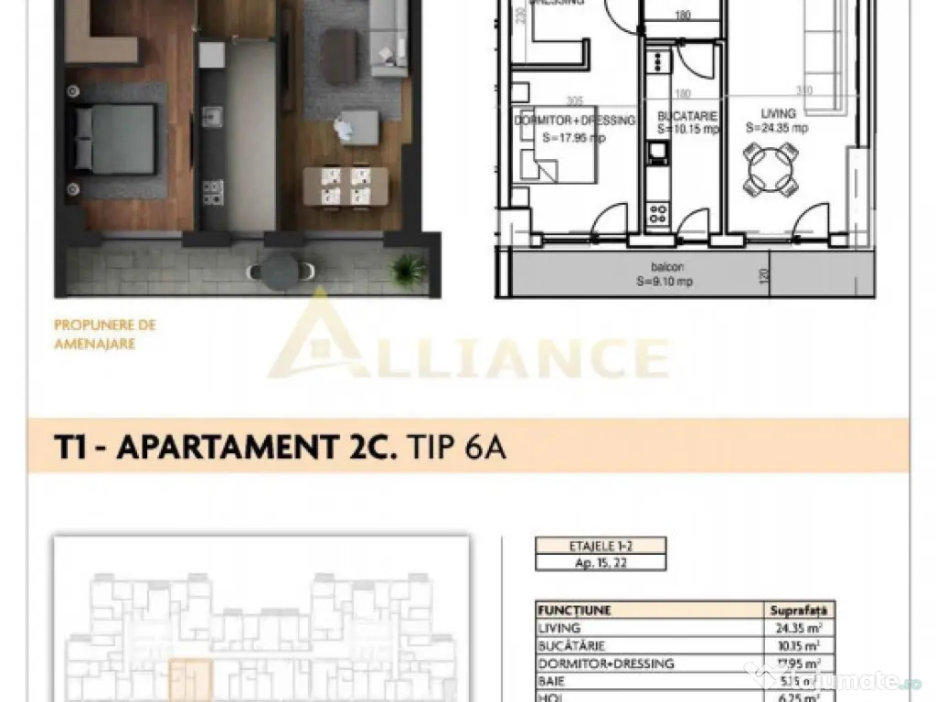 Aparatorii Patriei - Apartament 2 camere 