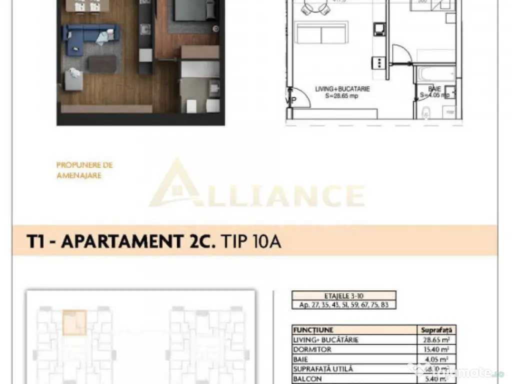 Aparatorii Patriei - Apartament 2 camere 