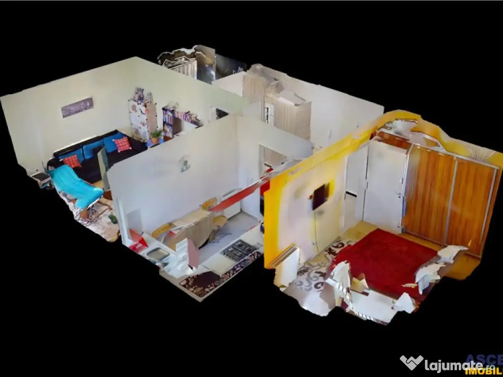 3D!Apartament 2 camere,decomandat, mobilat,utilat,Avangarden 