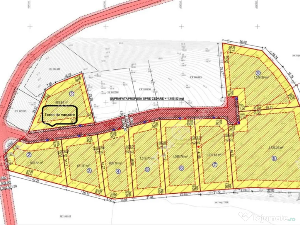 Teren intravilan 993 mp in Tocile pretabil casa de vacanta 