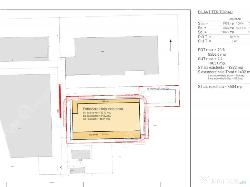 Hala Industriala de inchiriat 3300 mp curte libera 4700 mp i 