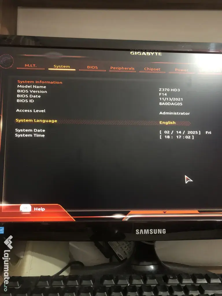 i3 8100, 16GB RAM, MB Gigabyte Z370, Sursa 700 W, Cooler CPU Zalman 