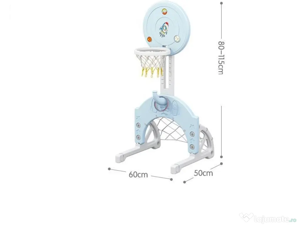 Ansamblu de joaca Kinderplay Astronaut, 5 in 1, tobogan, leagan, Blue 