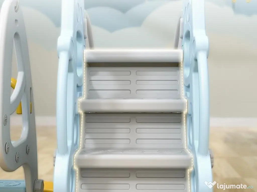 Ansamblu de joaca Kinderplay Astronaut, 5 in 1, tobogan, leagan, Blue 