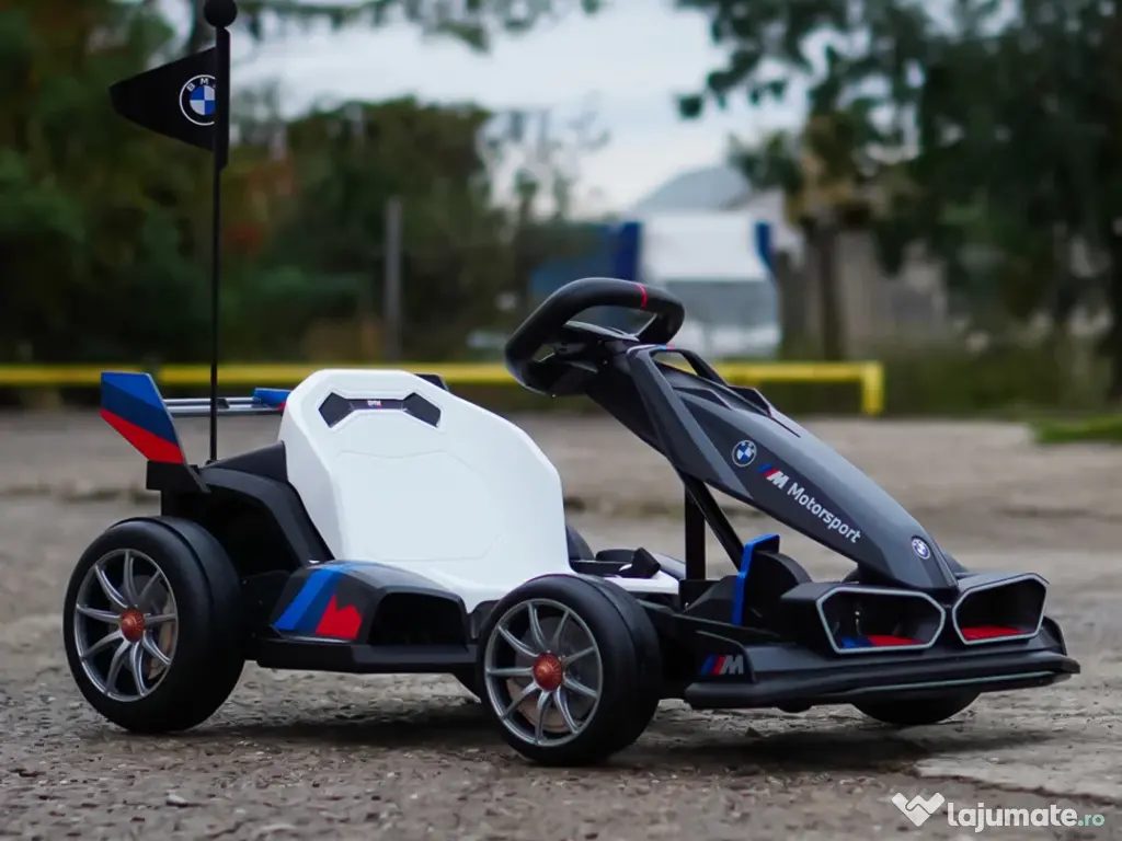 Kart electric cu functie Drift, BMW Motosport 2x 250W, 24V sasiu ajustabil Grey 