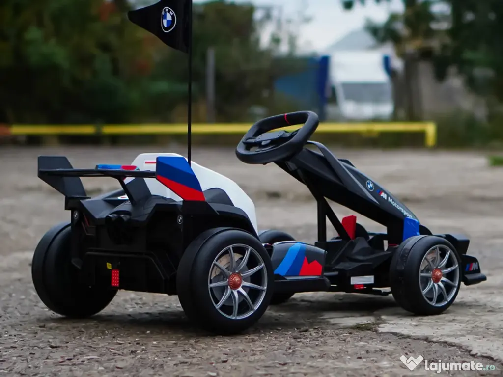 Kart electric cu functie Drift, BMW Motosport 2x 250W, 24V sasiu ajustabil Grey 