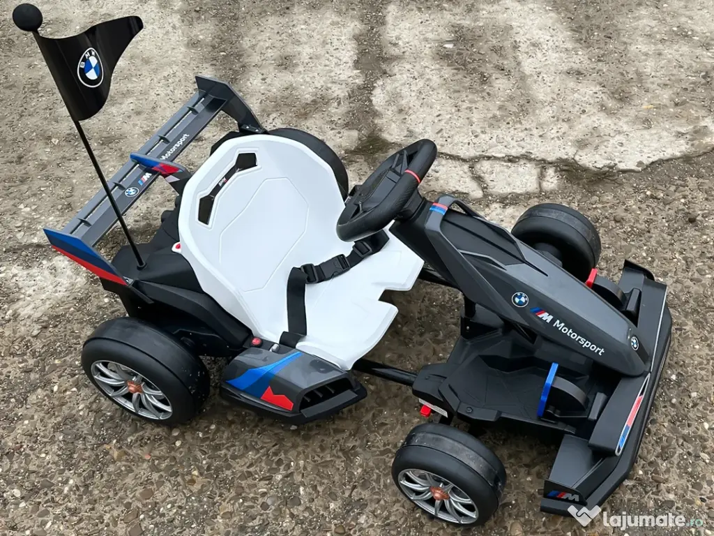 Kart electric cu functie Drift, BMW Motosport 2x 250W, 24V sasiu ajustabil Grey 