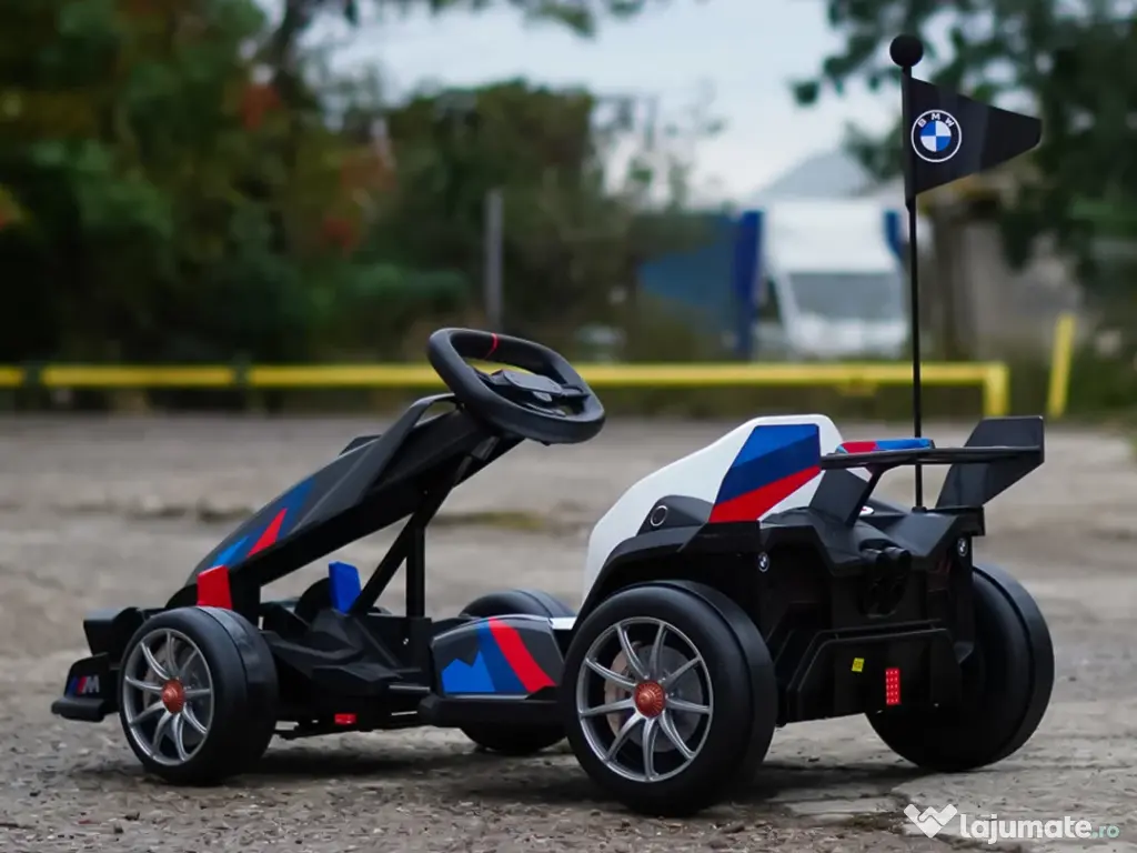 Kart electric cu functie Drift, BMW Motosport 2x 250W, 24V sasiu ajustabil Grey 