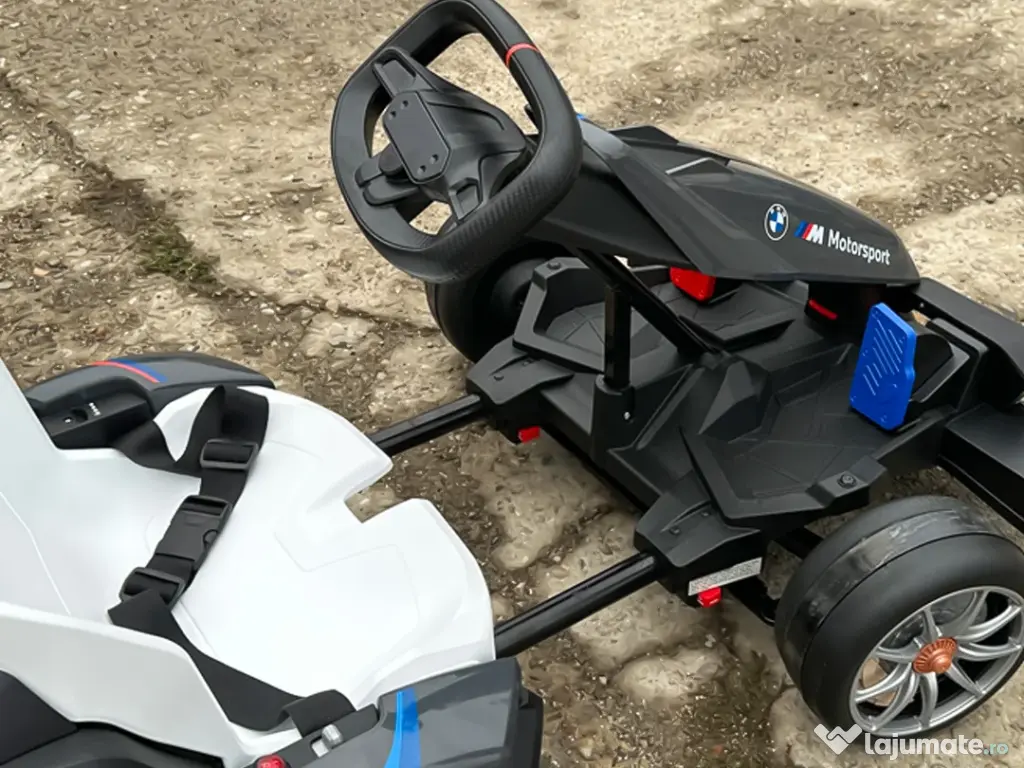 Kart electric cu functie Drift, BMW Motosport 2x 250W, 24V sasiu ajustabil Grey 