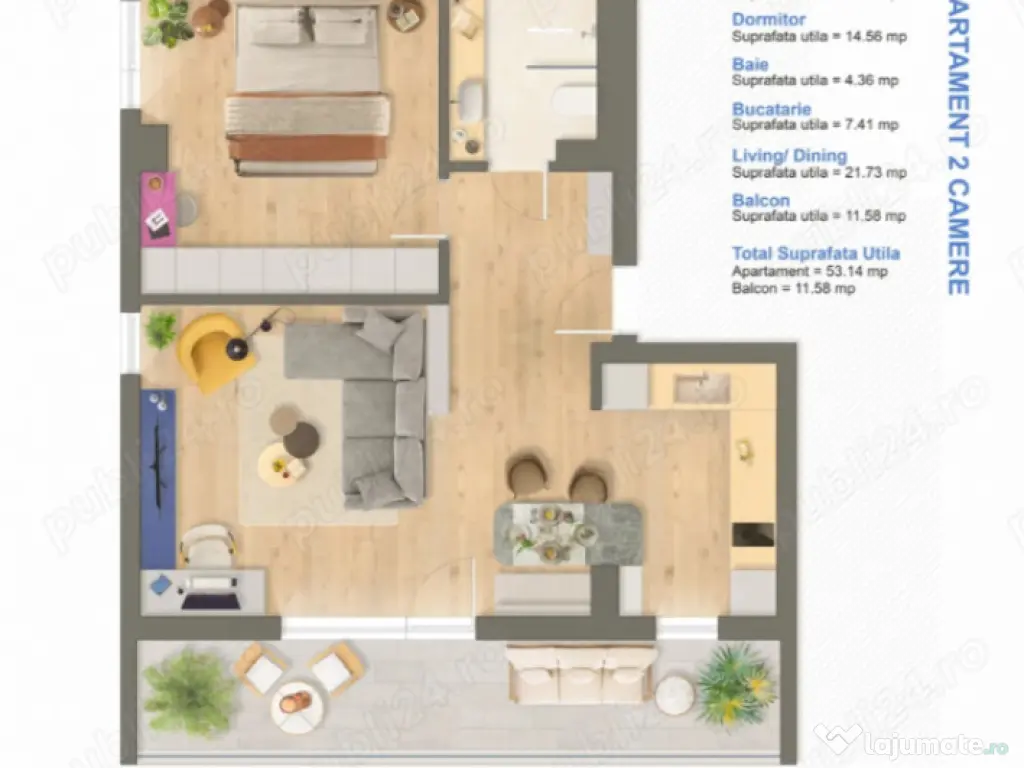 Apartament 2 camere cu loc de parcare inclus! 