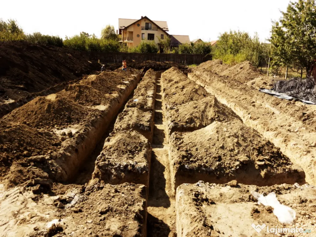 Servicii miniexcavator 3T Excavații, șanțuri, fundații ,fose septice 