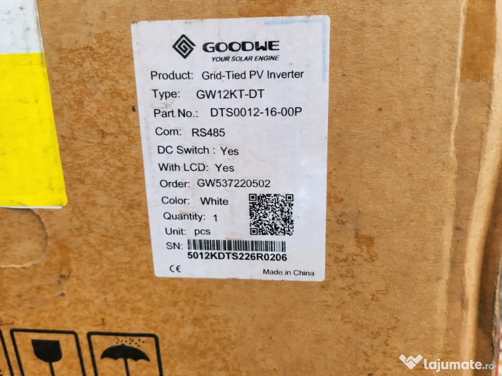 Inverter Solar Goodwe 12/15KW On Grid Nou in cutie 