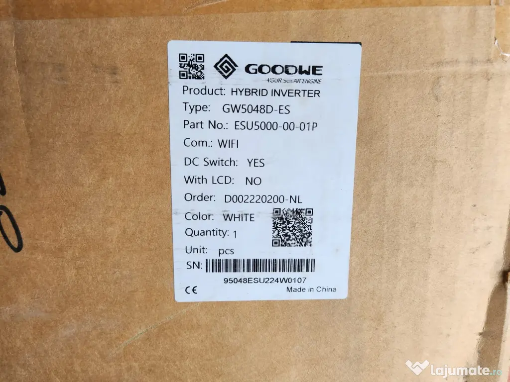 Inverter Solar Goodwe 12/15KW On Grid Nou in cutie 