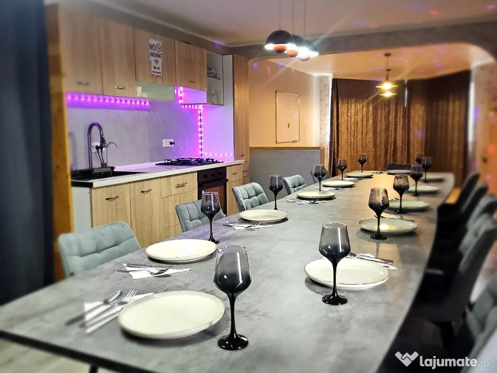 Cabana 15 persoane | 7 camere | 6 băi | Living pentru petreceri | Terase  Grătar 