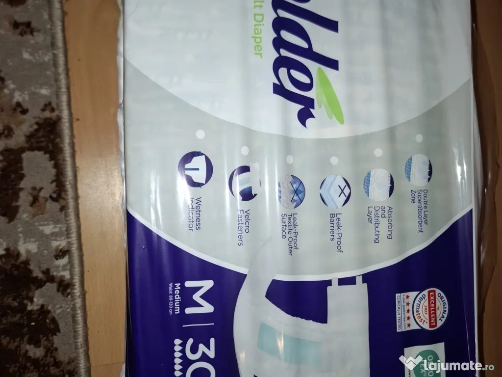 Scutece adulti Holder, marimea M, talie 80-120 cm, 30 buc 