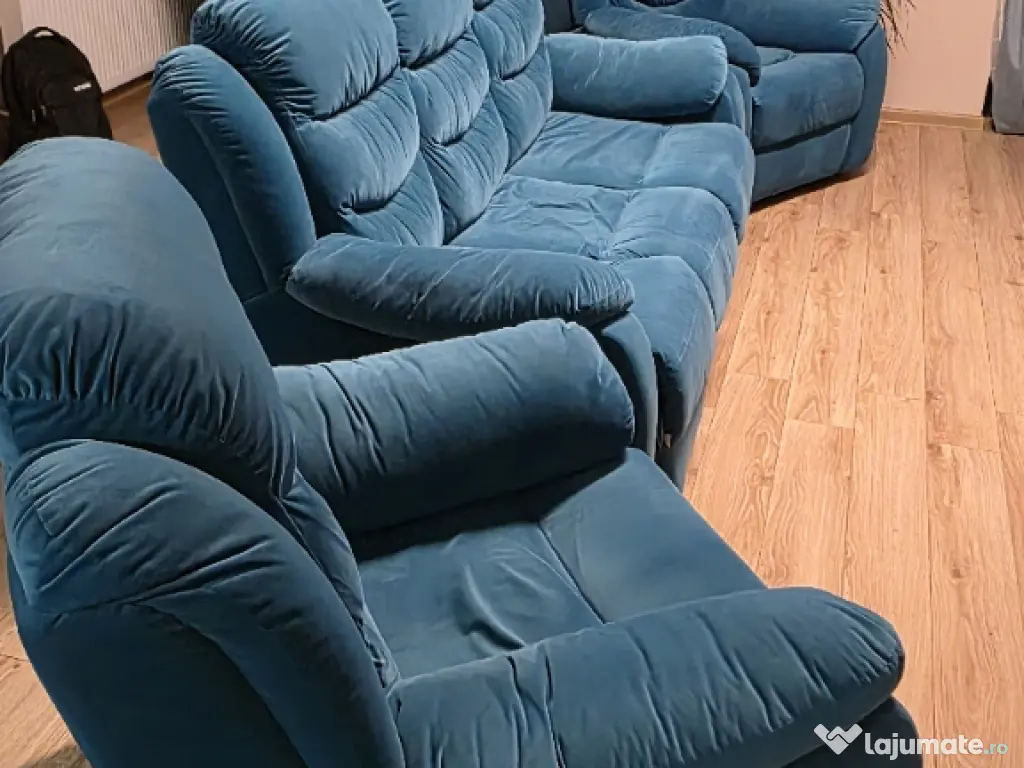 Set Canapea extensibila+fotolii cu recliner 