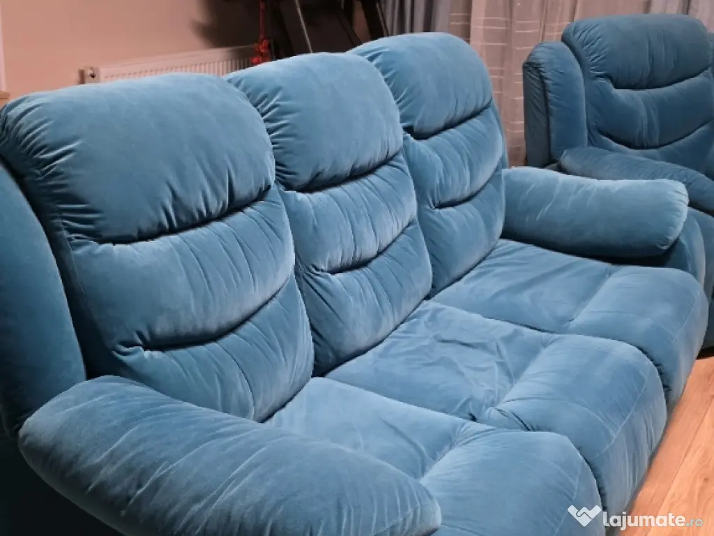 Set Canapea extensibila+fotolii cu recliner 