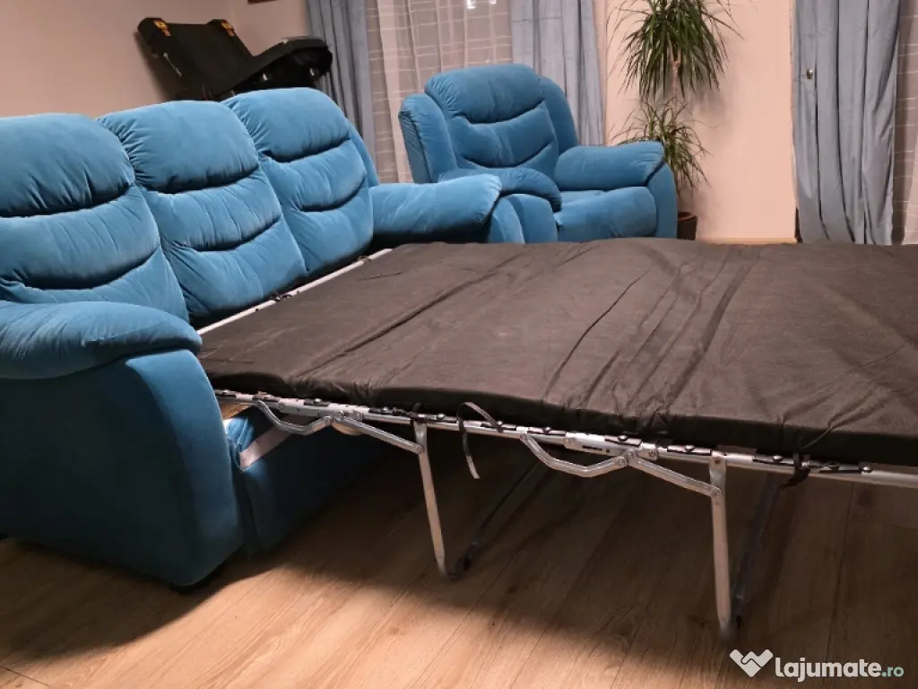 Set Canapea extensibila+fotolii cu recliner 