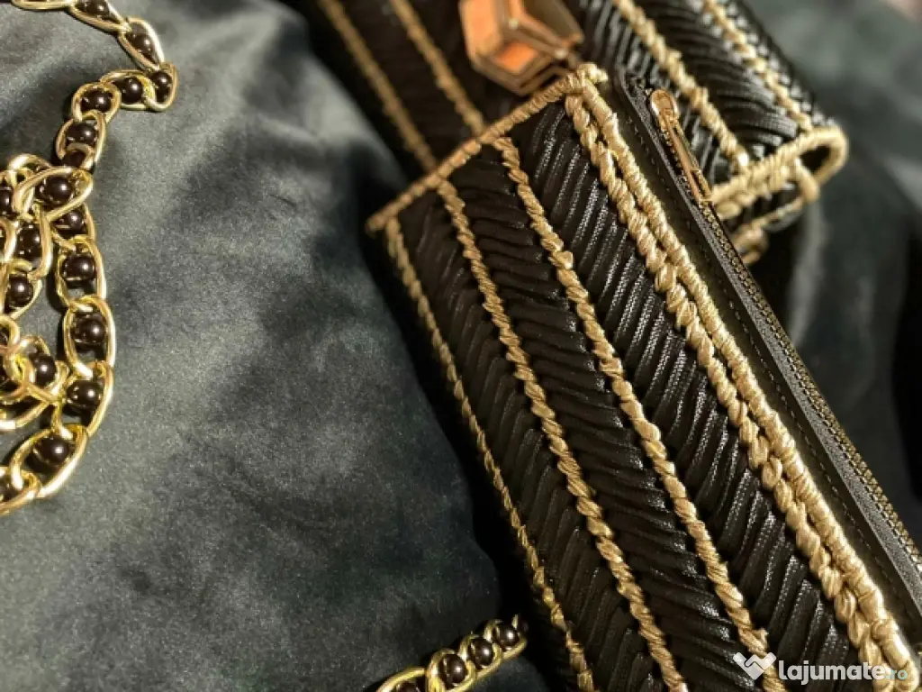 poșetă lucrata manual cu portofel