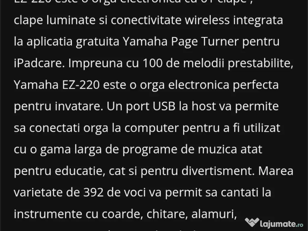 pian electric (electronic) yamaha ez 220 