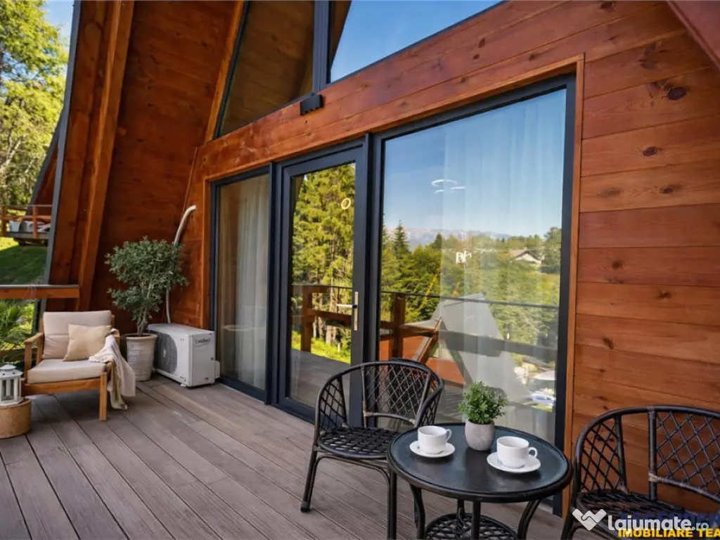 Ansamblu de 3 case, tip A frame, Moieciu de Jos, constructie 