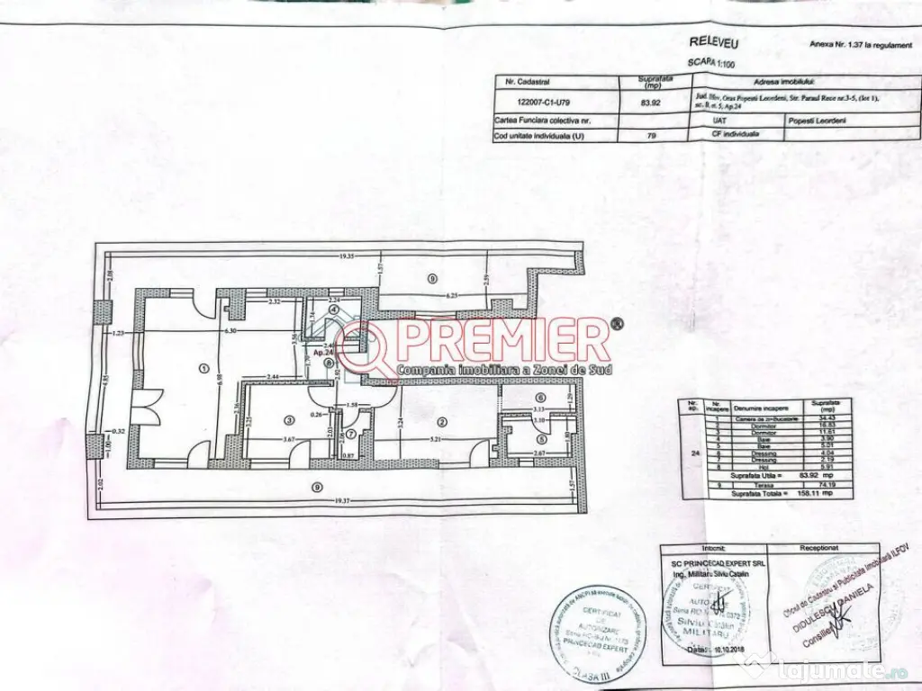 Apartament 3 camere Popesti-Leordeni mobilat utilat 