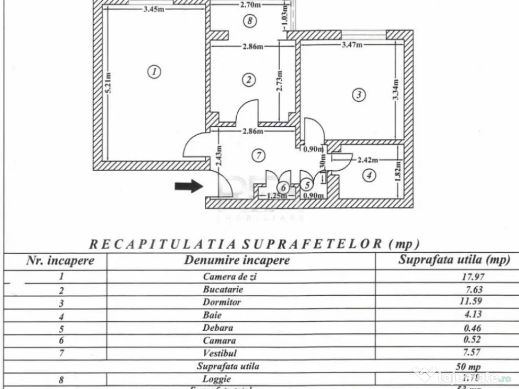 2 camere Aviației decomandat, parcare, et. 1, an 1985, metr 