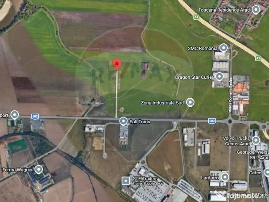 Teren intravilan 10.000 mp în Zona Industrială Sud Arad 