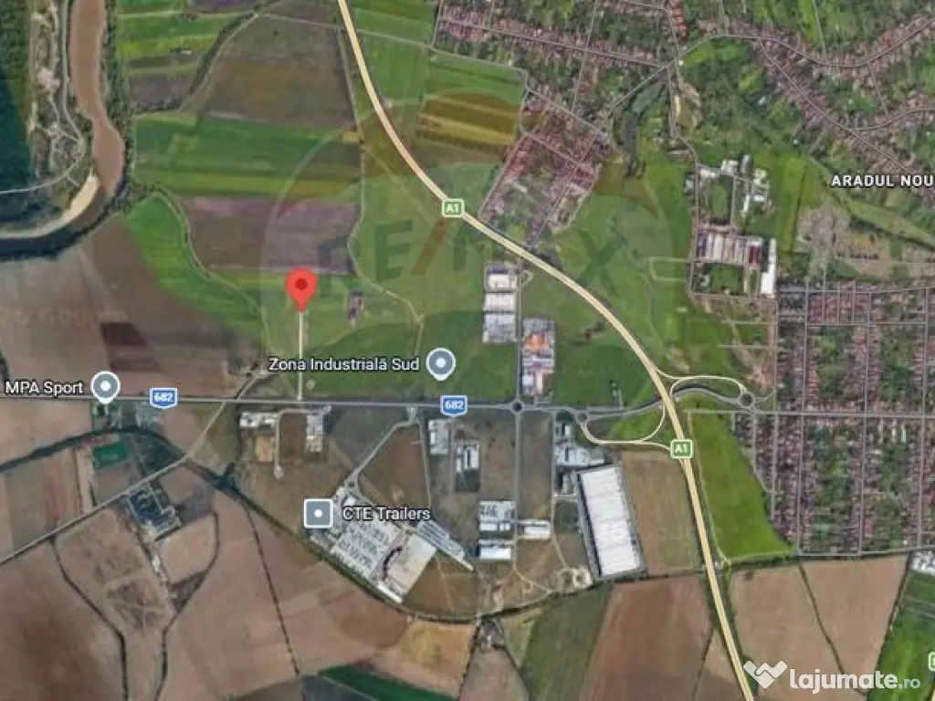 Teren intravilan 10.000 mp în Zona Industrială Sud Arad 